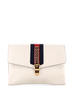 Б/у большой клатч Gucci Maxi Sylvie из кожи