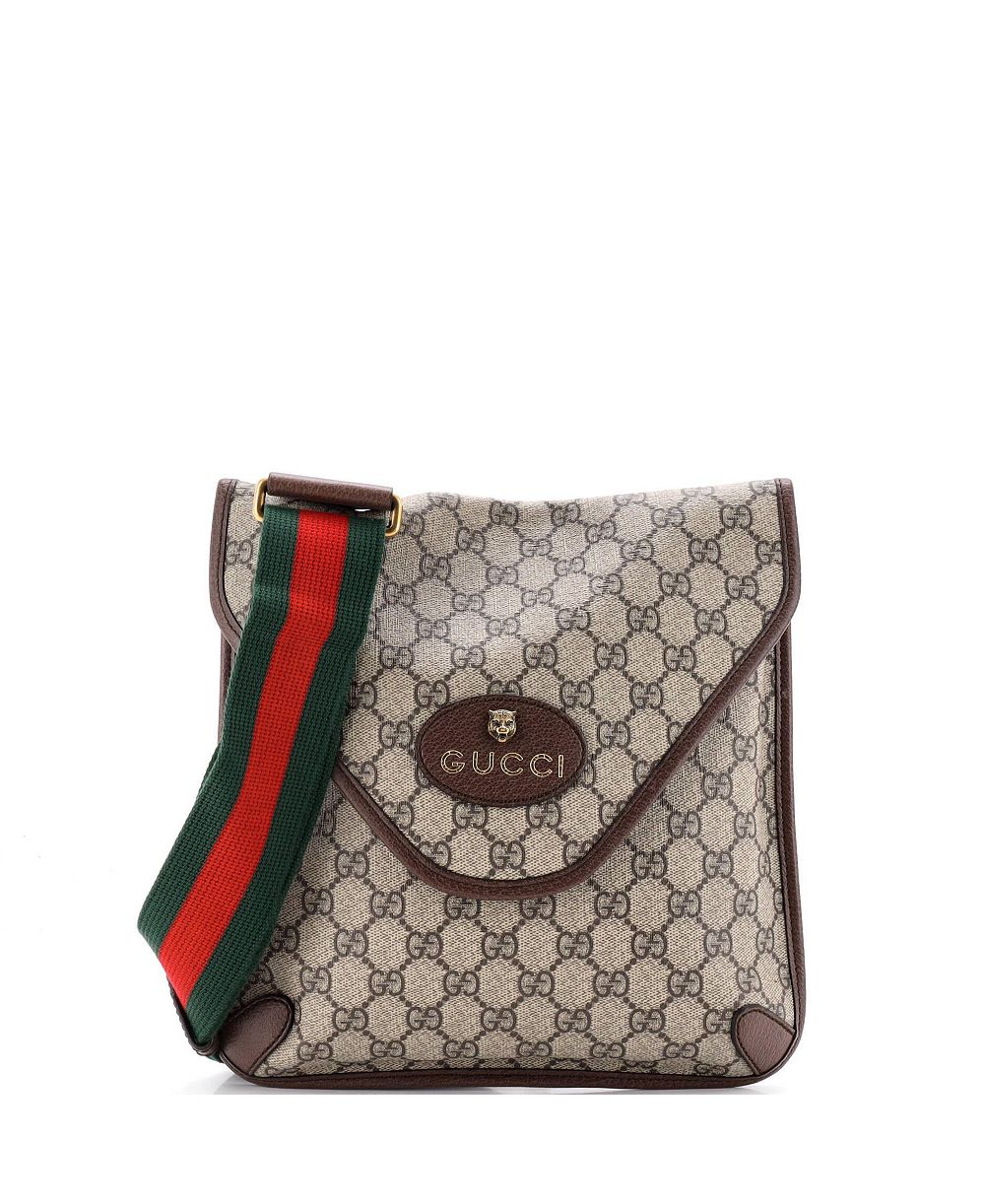 Б/у средняя сумка Gucci Neo Vintage Envelope Messenger GG из лакированной канвас-ткани