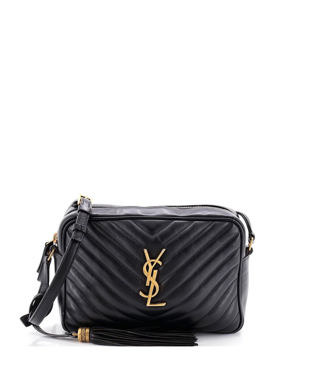Б/у кожаная сумка-кроссбоди Saint Laurent Lou Matelassé Chevron, 9"Ш x 6,5"В x 2,5"Г