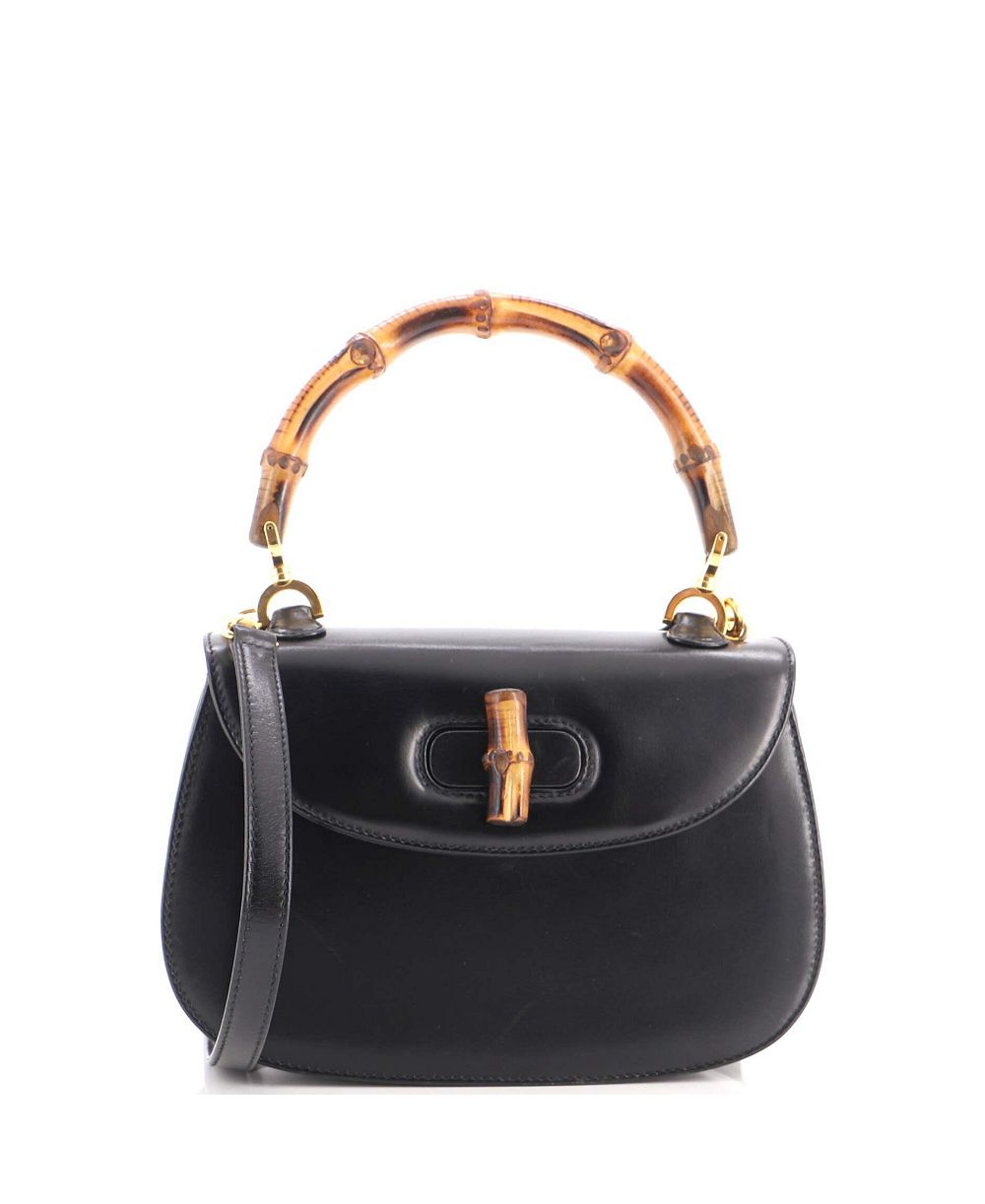 Pre-Owned Gucci маленькая винтажная трансформируемая сумка с верхними ручками Bamboo из кожи