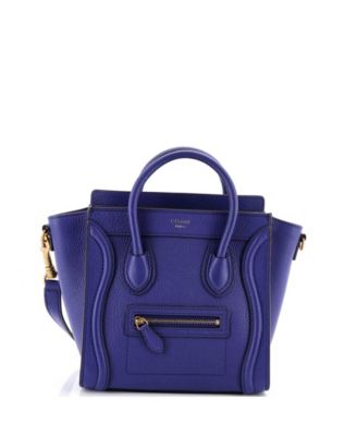 Pre-Owned Celine Nano Luggage Grainy Leather Crossbody Bag