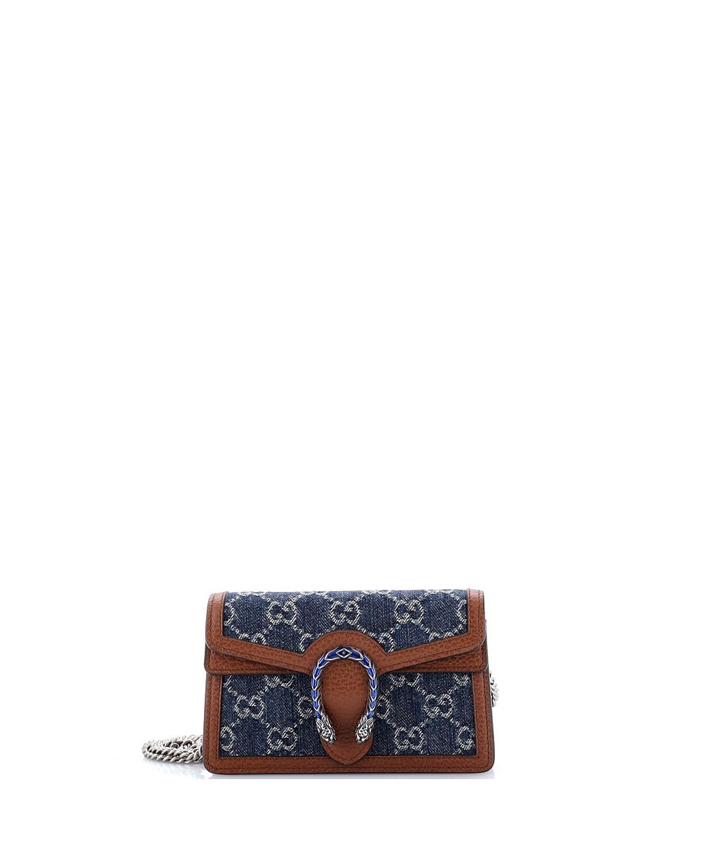 Б/у мини-сумка Gucci Dionysus Super Mini из денима через плечо