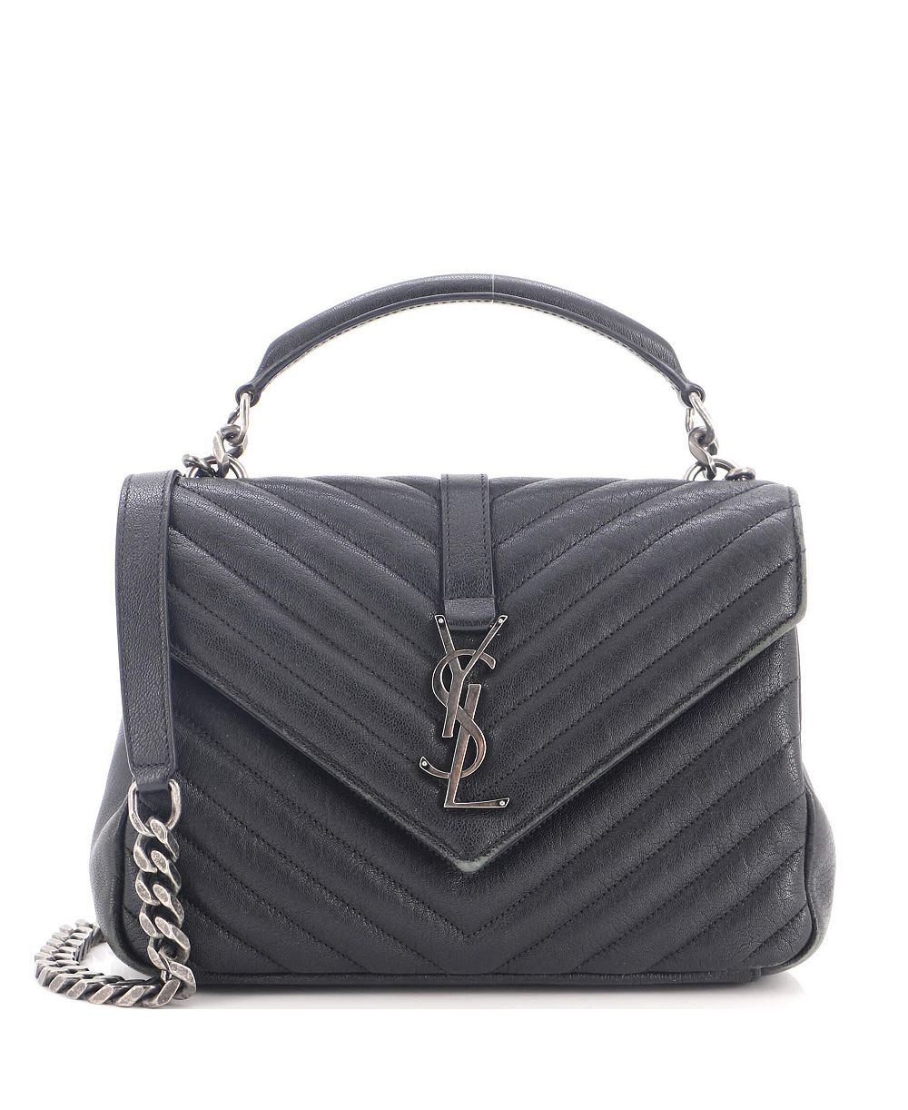 Б/у средняя сумка через плечо Saint Laurent College Matelasse Chevron