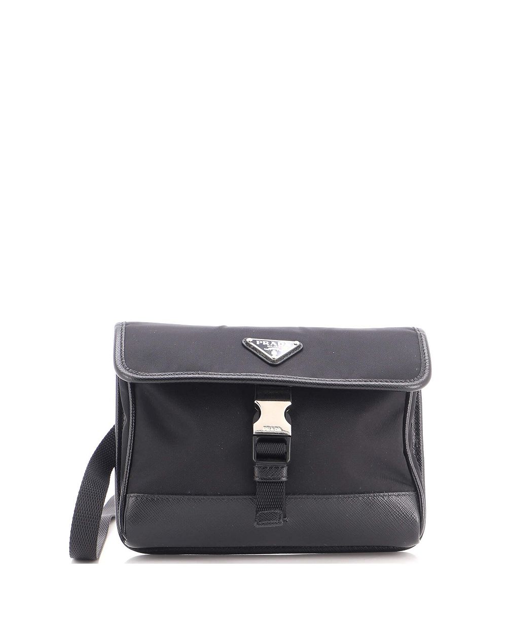 Pre-Owned Prada маленькая сумка через плечо с пряжкой из Re-Nylon и кожи