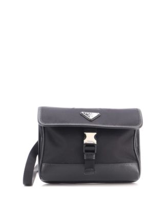 Pre-Owned Prada маленькая сумка через плечо с пряжкой из Re-Nylon и кожи