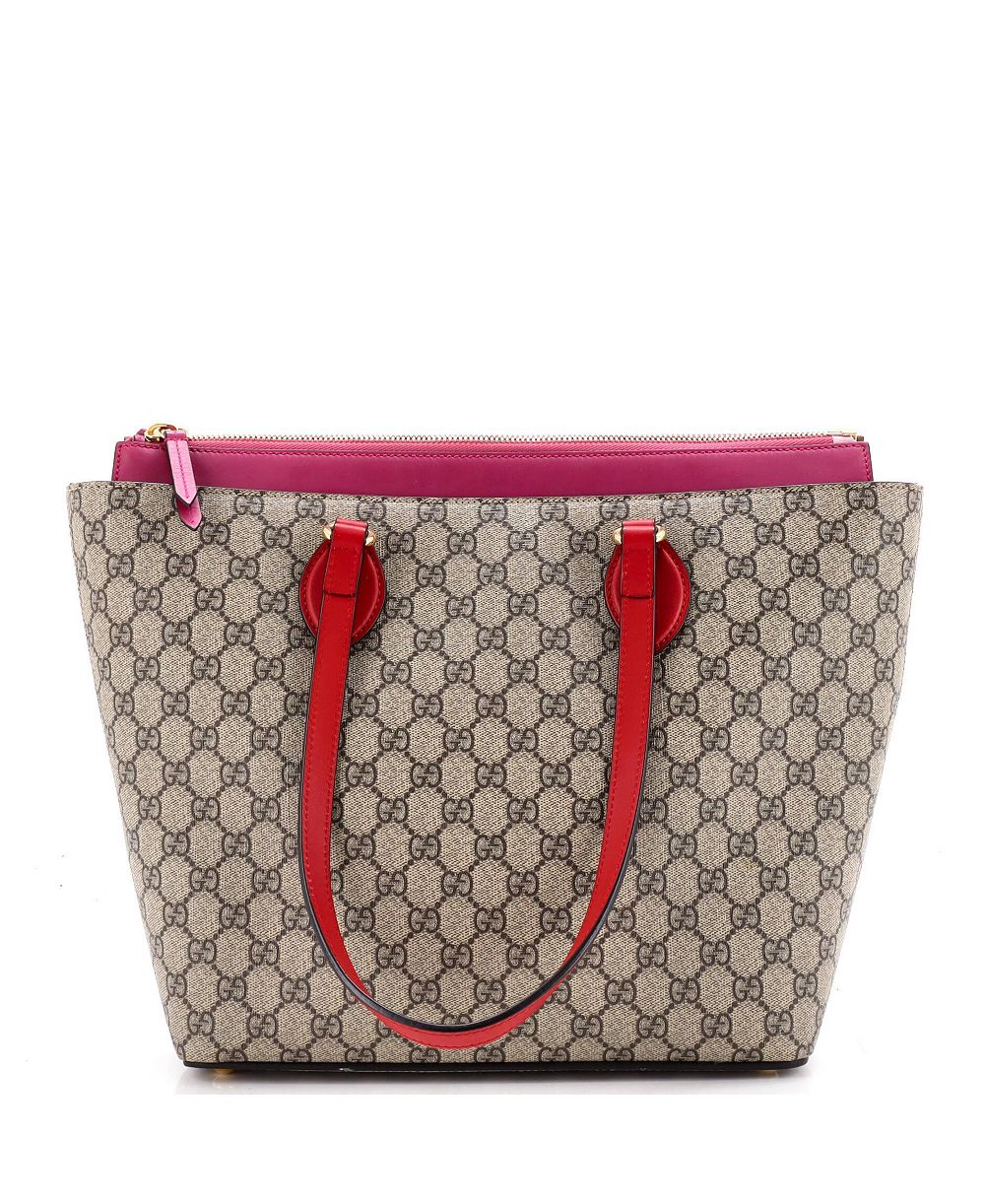 сумка-тоут linea a medium zip из лакированной ткани gg и кожи gucci (pre-owned)