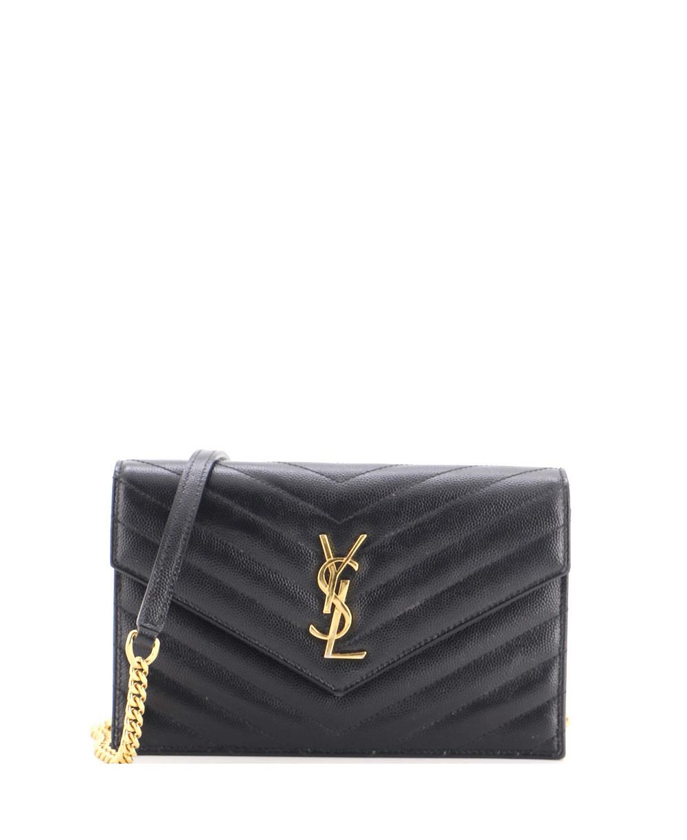 Pre-Owned Saint Laurent классический кошелек на цепи Matelasse Chevron с монограммой