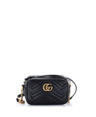 Сумка через плечо из кожи с тиснением Matelassе Mini GG Marmont от Gucci (Pre-Owned)