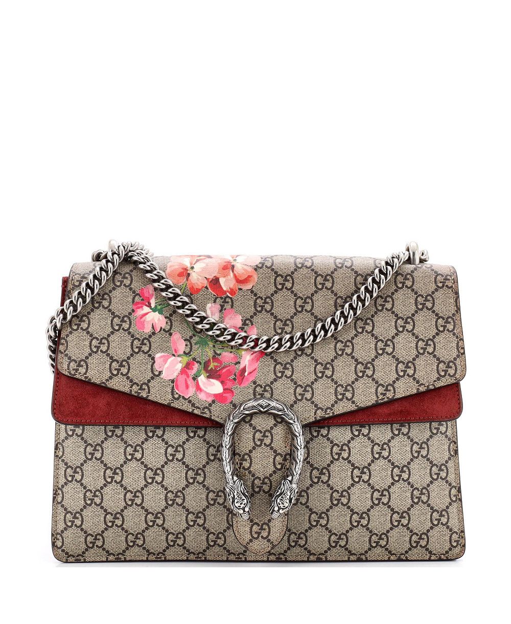 Pre-Owned Gucci сумка через плечо из среднего лакированного канваса с принтом Dionysus Blooms