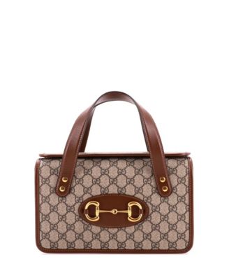 Б/у маленькая сумка Gucci Small Horsebit 1955 Boston Bag из ткани GG с покрытием