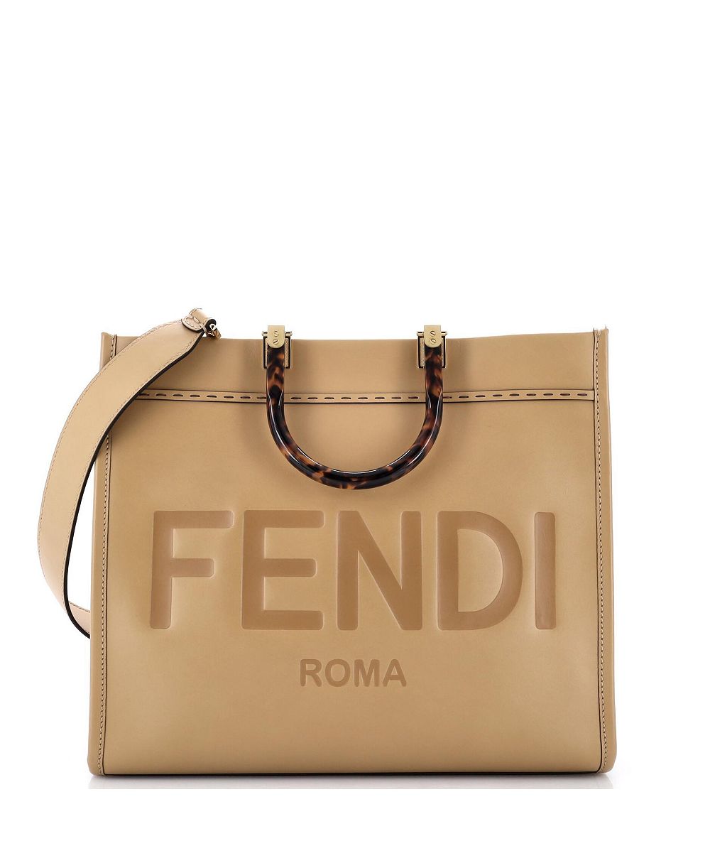 Pre-Owned Fendi средняя кожаная сумка-тоут Sunshine Shopper