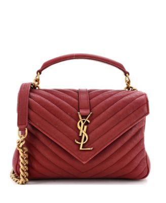 Pre-Owned Saint Laurent Monogram Chevron Medium Leather Shoulder Bag