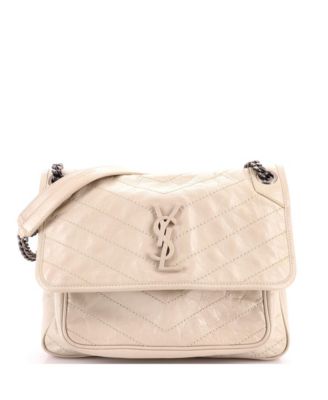 Pre-Owned Saint Laurent Niki Chain Chevron Medium Shoulder Bag