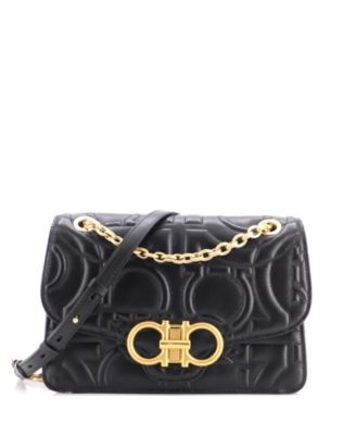 Pre-Owned Salvatore Ferragamo Gancini Medium Quilted Crossbody Bag