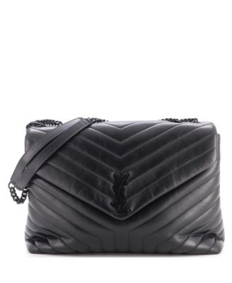 Pre-Owned Saint Laurent Loulou Large Matelasse Chevron Leather Shoulder Bag
