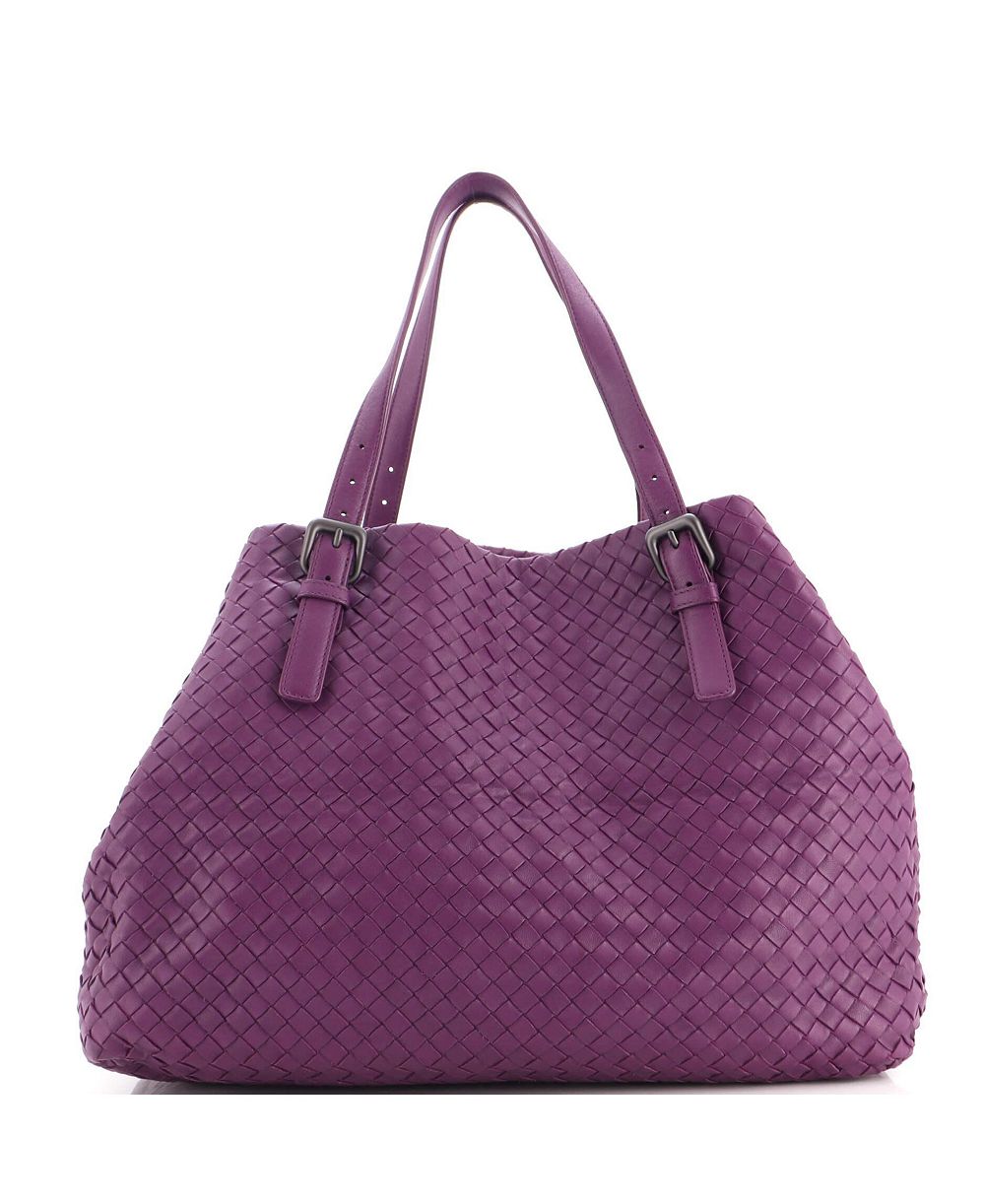 Б/у большая сумка-тоут Bottega Veneta A-Shape из кожи наппа с плетением intrecciato