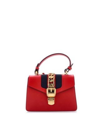Сумка Pre-Owned Gucci Sylvie Mini Top Handle Leather Bag