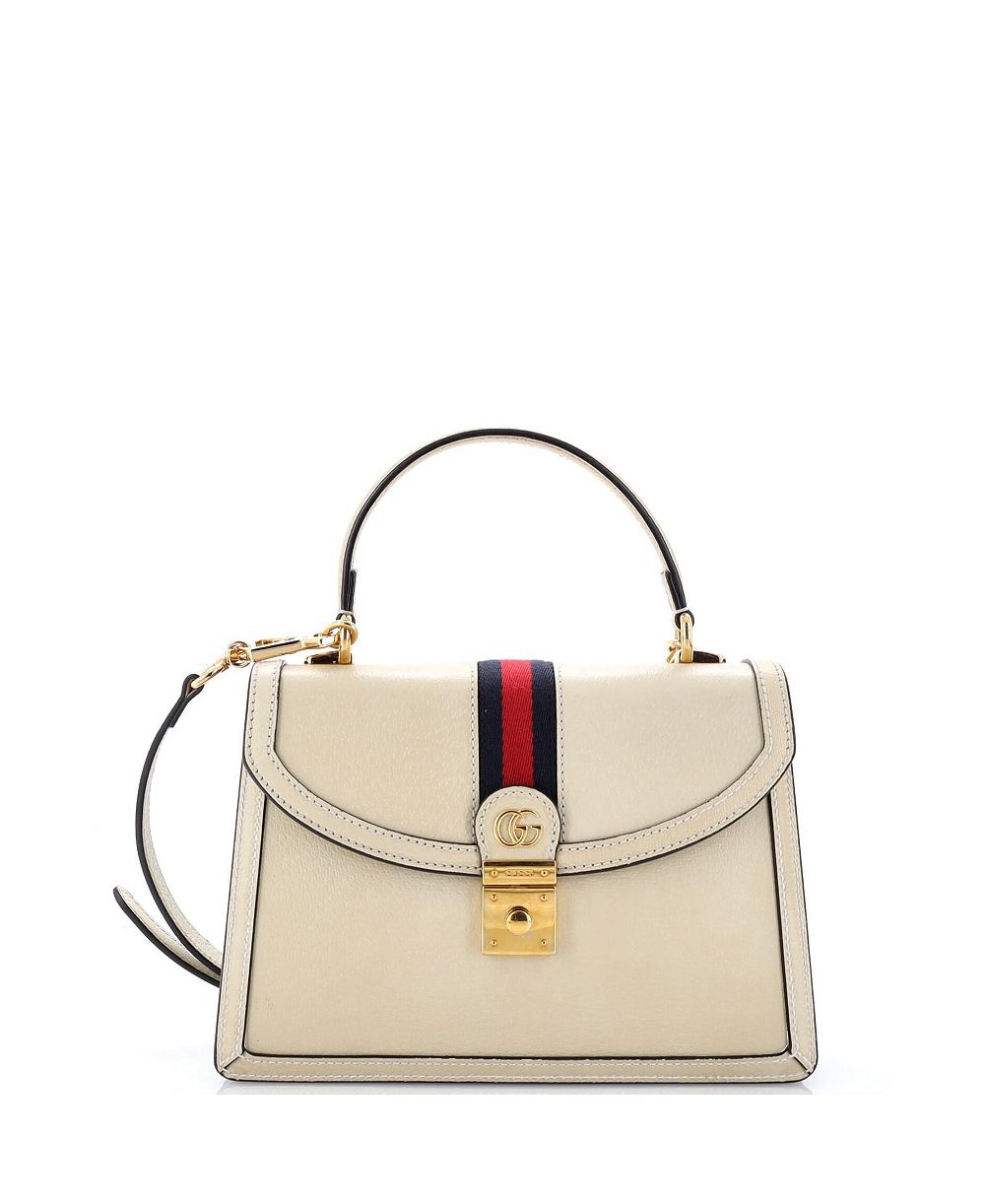 Pre-Owned Gucci Small Ophidia Flap Top Handle Bag Leather