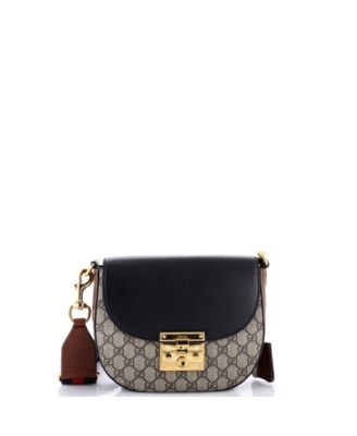 Pre-Owned Gucci Medium Leather Padlock Saddle Shoulder Bag