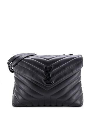 Pre-Owned Saint Laurent Loulou Medium Matelasse Chevron Leather Shoulder Bag