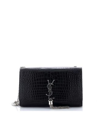 Сумка-кроссбоди Saint Laurent Kate Classic с тиснением монограммы и цепочкой, кисточка, кожа (Pre-Owned)