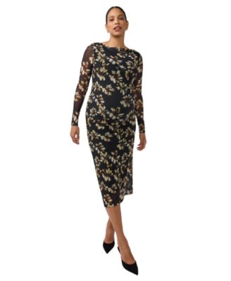 Ingrid + Isabel Maternity Long Sleeve Floral Midi Dress