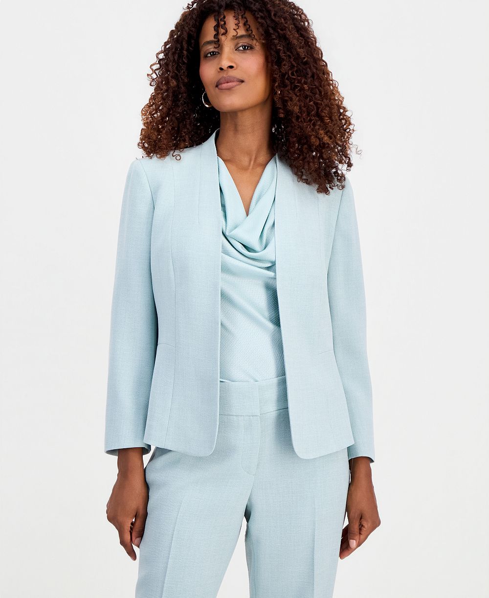 Kasper Petite Collarless Open-Front Blazer