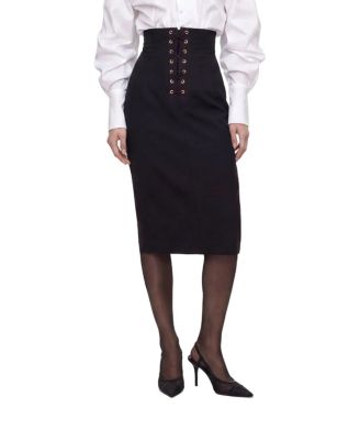 NOCTURNE Women's High-Waisted A-Line Midi Skirt