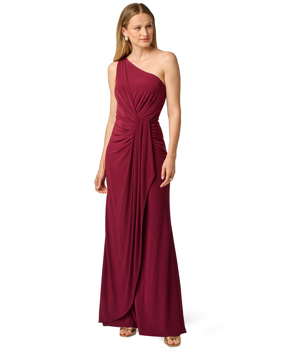 Adrianna Papell Women's One-Shoulder Matte-Jersey Ruched Gown