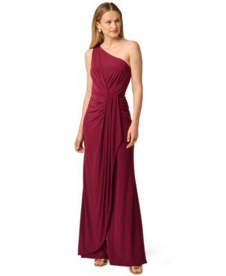 Adrianna Papell Women's One-Shoulder Matte-Jersey Ruched Gown