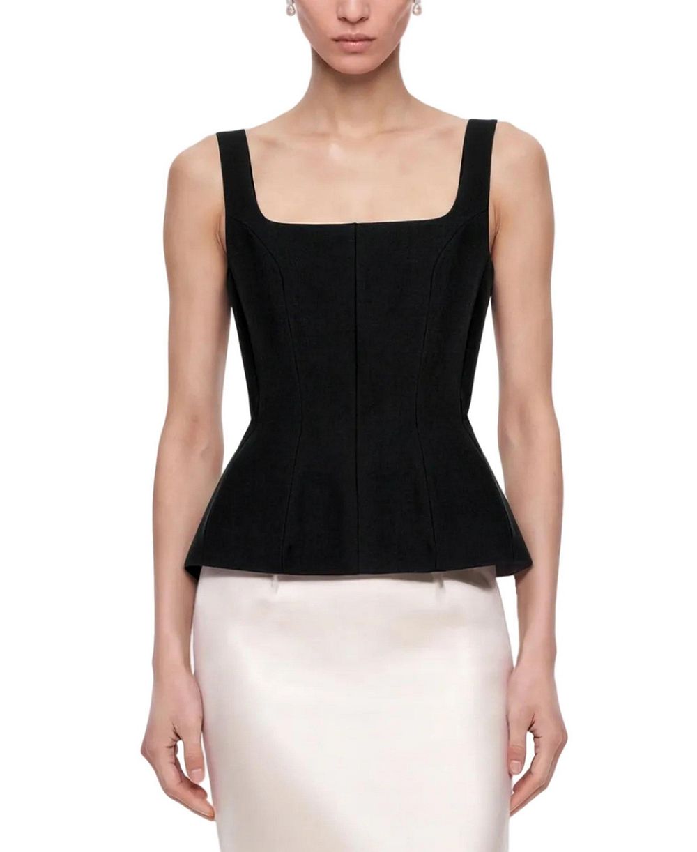 NOCTURNE Women's Boned Square Neck Peplum Bustier Top