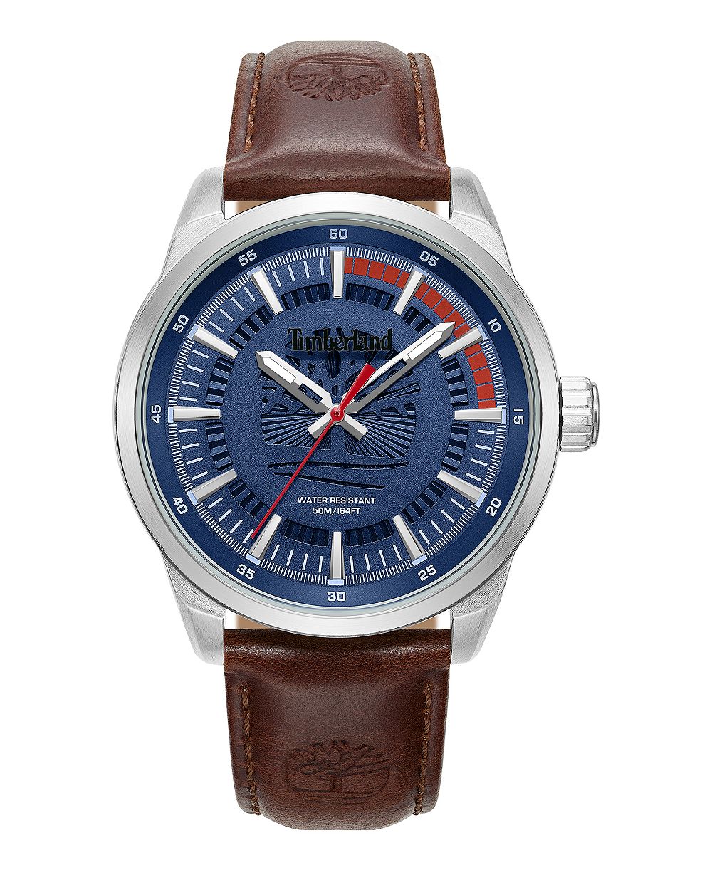 Timberland Men's Quartz Carrigan Leather Watch 44mm
