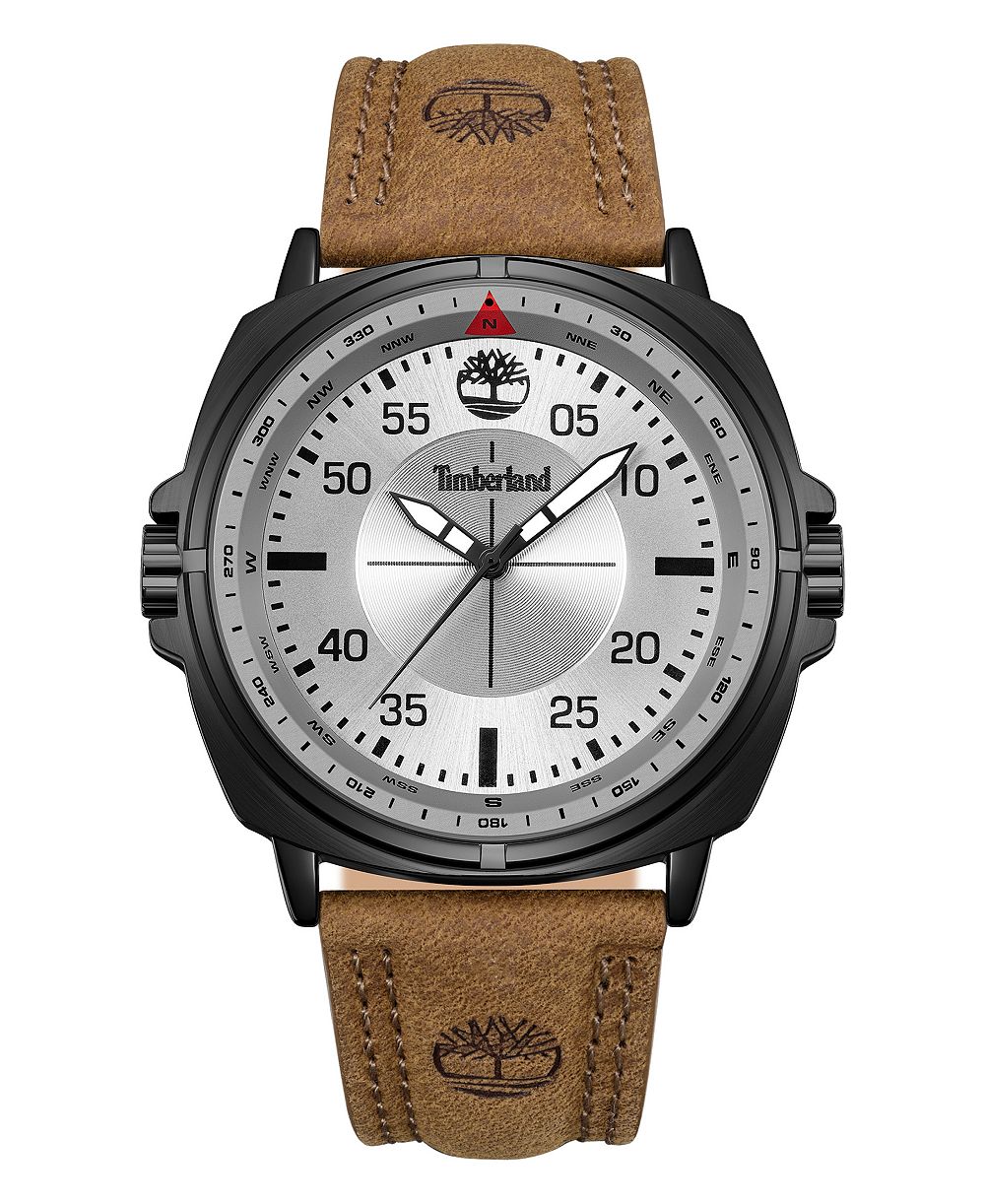 Timberland мужские кварцевые часы с кожаным ремешком, 48 мм