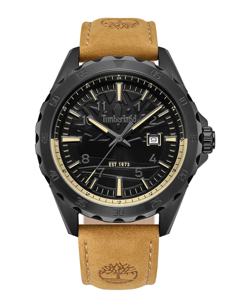 Timberland Men's Three-Hand Date Day Pond Leather Watch 45mm