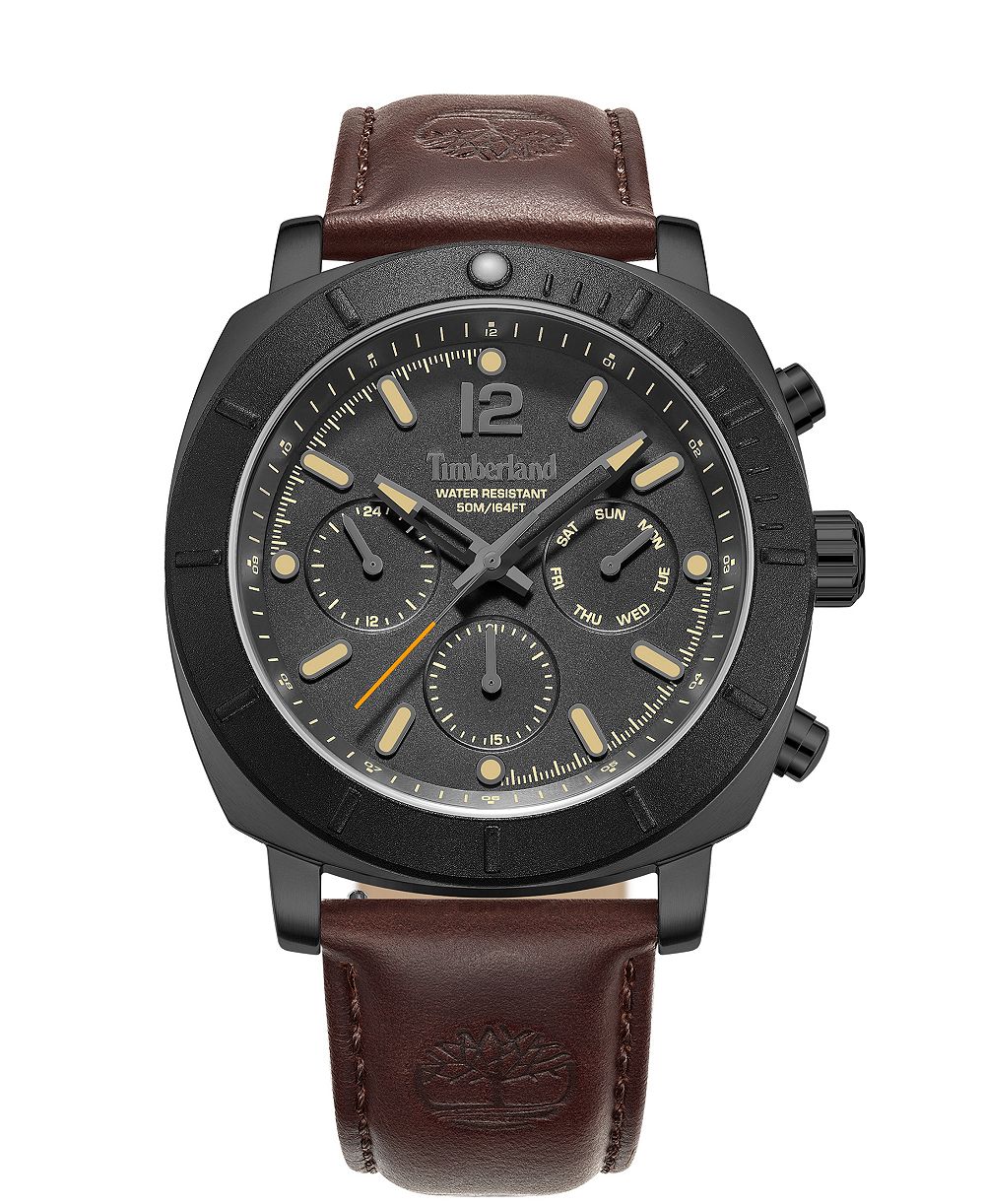 Timberland Men's Quartz Pyperville Date Leather Watch 45mm