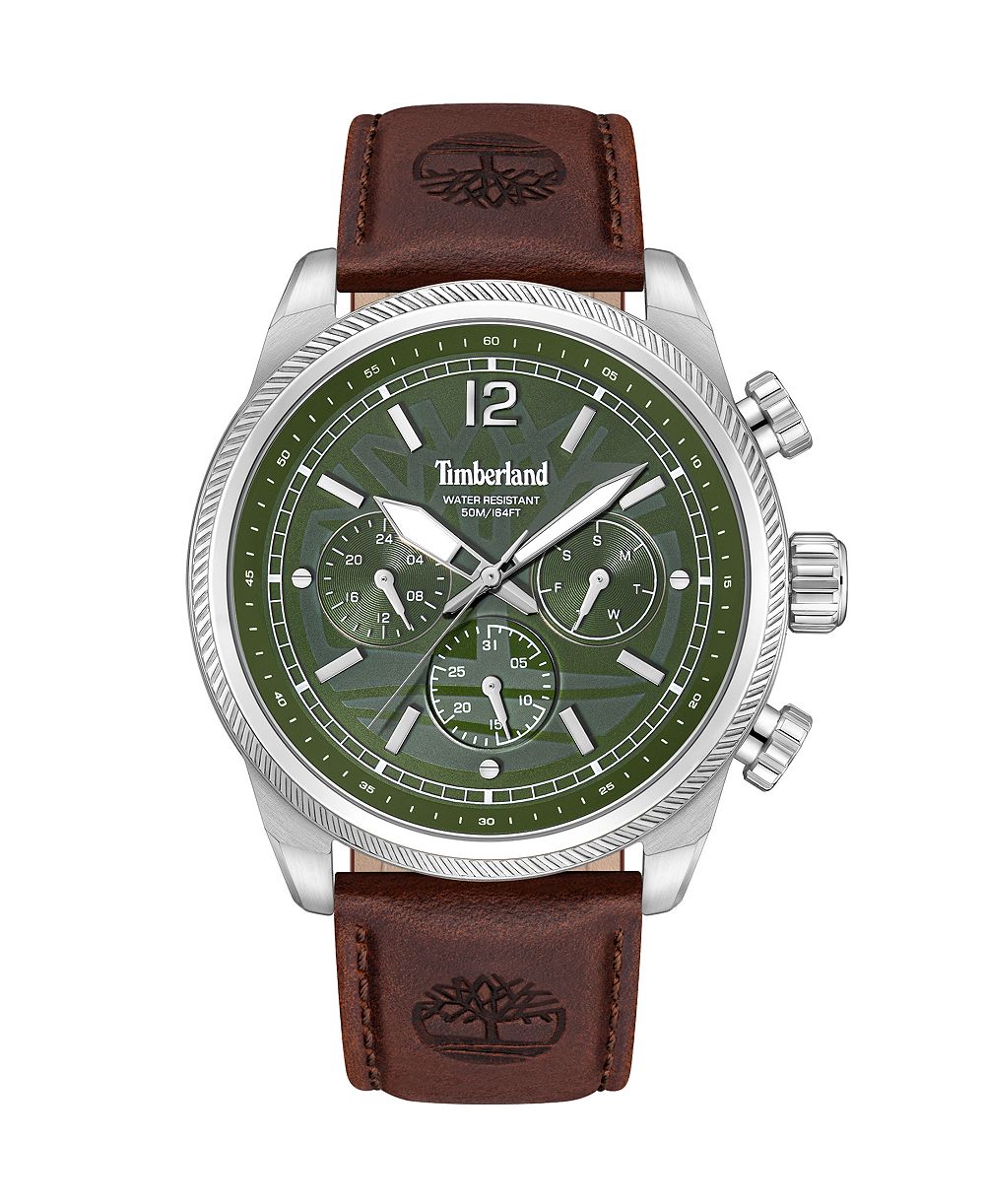Timberland Men's Quartz Sport Hadlock Leather Watch 46mm