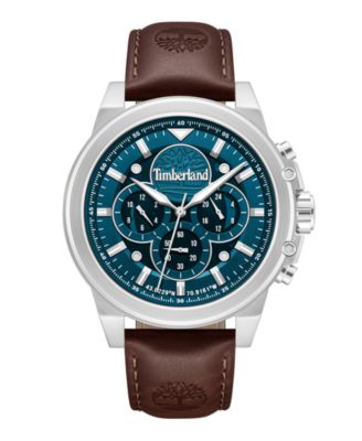 Timberland мужские спортивные кварцевые часы с бежевым кожаным ремешком 46mm