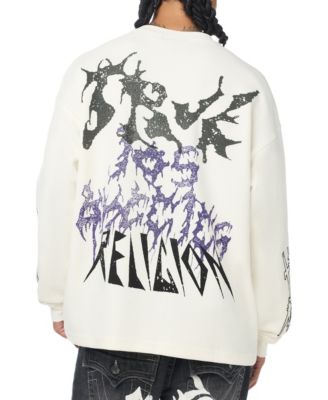 True Religion Men's Scribble Long-Sleeve Graphic Waffle-Knit T-Shirt