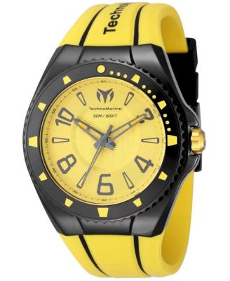 TechnoMarine мужские кварцевые часы Racing Legends с желтым резиновым ремешком, 44 мм