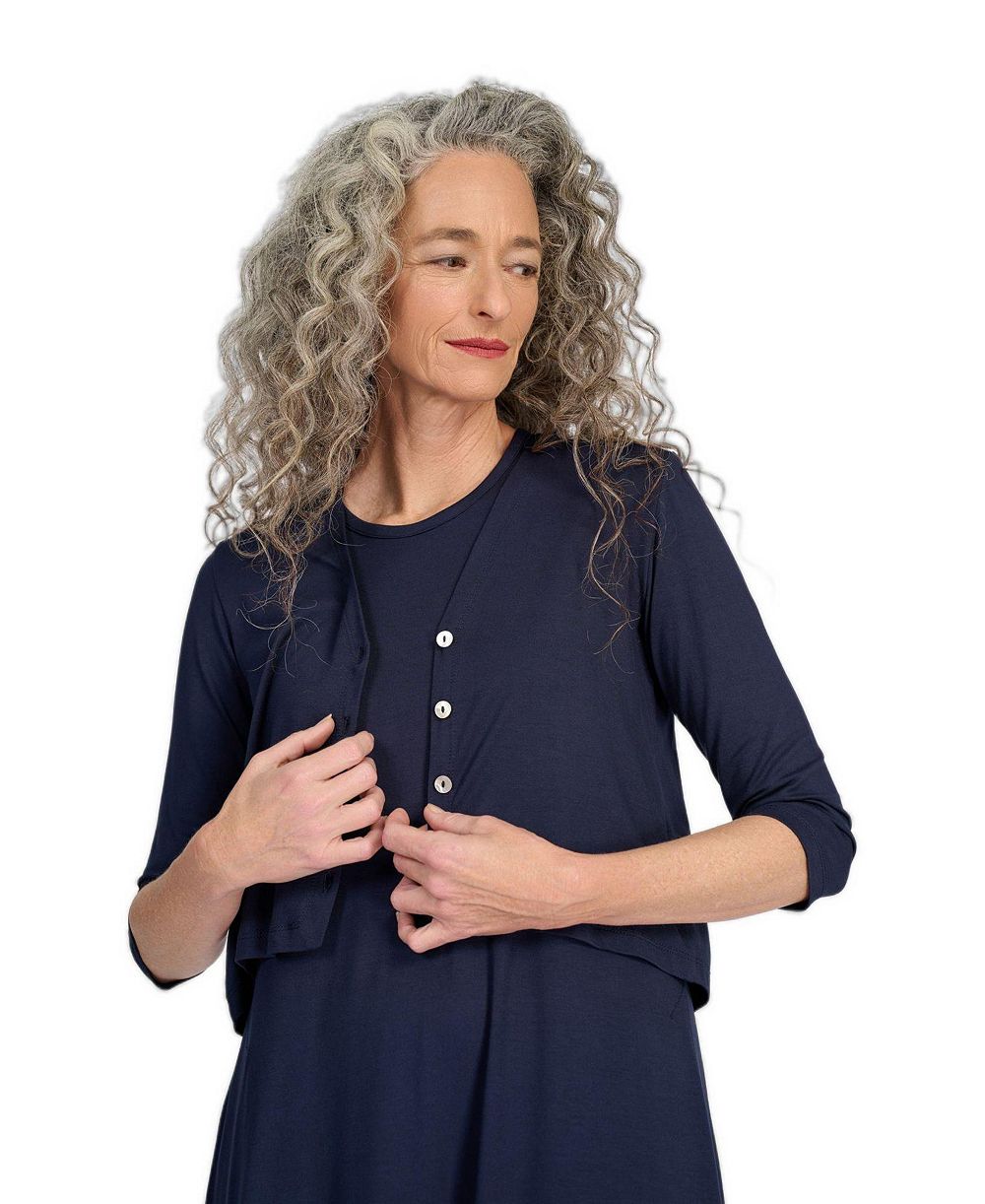Alembika Women's Essential Cropped V-Neck Lightweight Cardigan