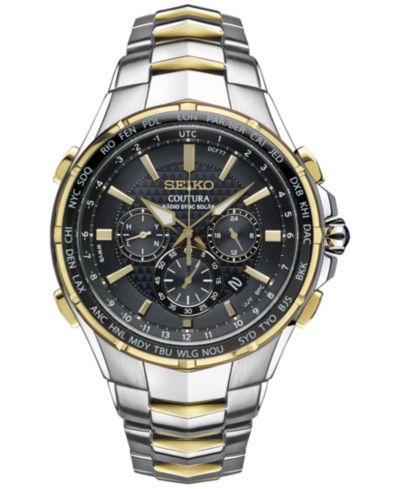 Мужские часы Seiko Coutura Radio Sync Solar Chronograph, Stainless Steel Bracelet, 45mm SSG010