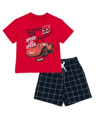 Cars Детский комплект из футболки и шорт Lightning McQueen для мальчиков 2T-4T