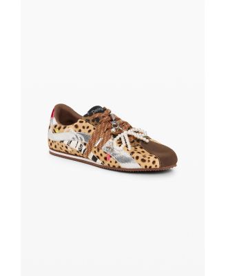 Desigual женские кроссовки в животный принт, 100% кожа