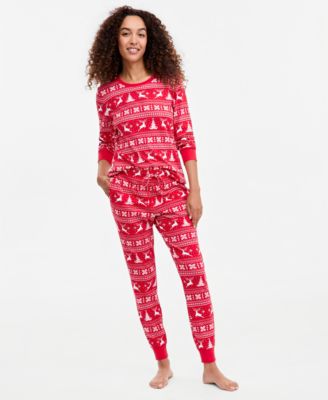 Holiday Lane женский пижамный комплект с оленями и узором фейерисл, создано для Macy's