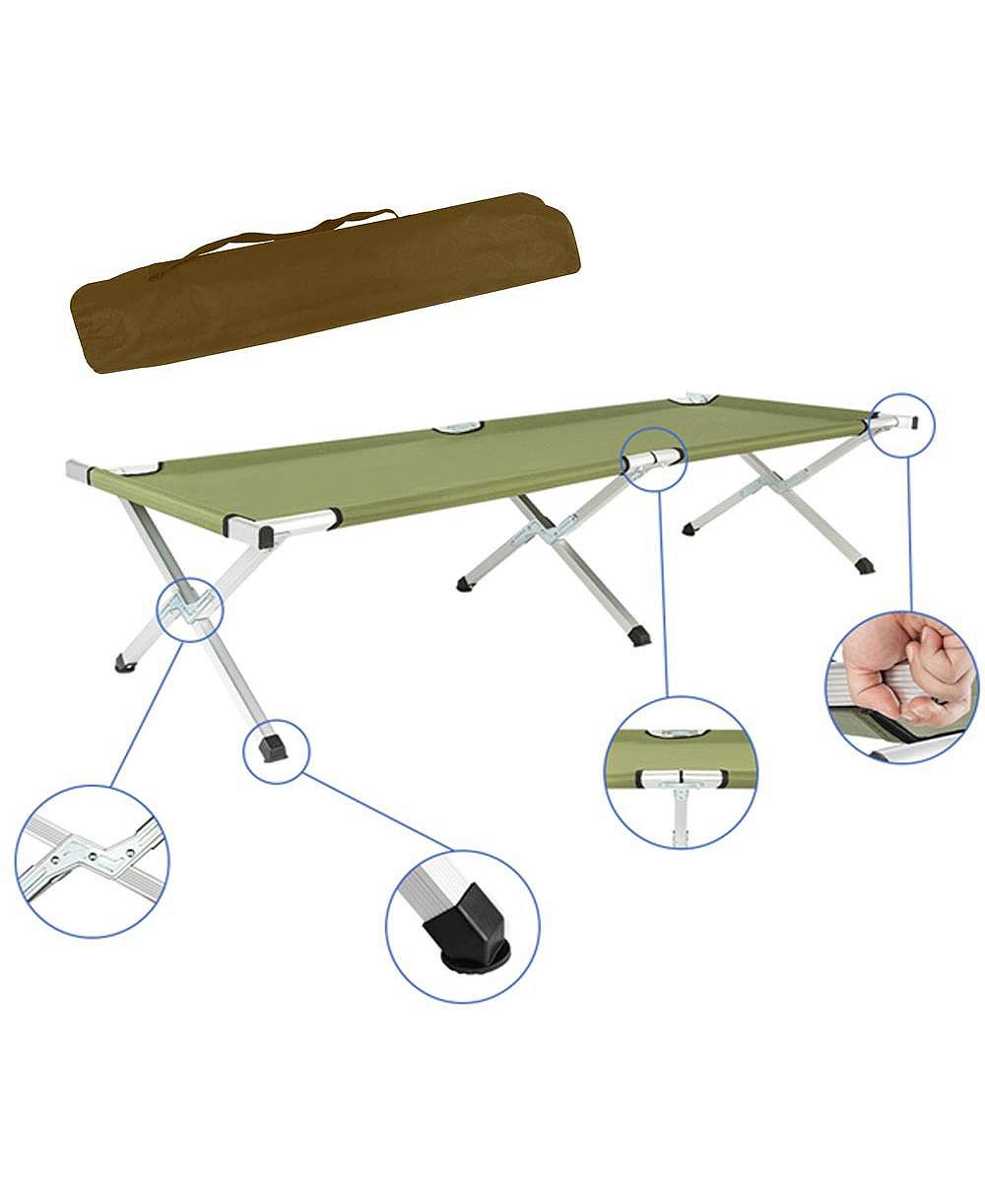 SEVORLEY Portable Folding Camping Cot with Aluminum Frame, Oxford Fabric and Carry Bag for Travel and Guest Use