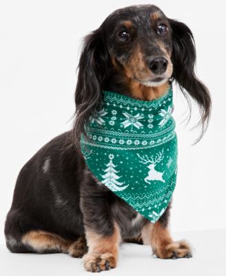 Holiday Lane Pet Deer Fairisle Bandana, Created for Macy's