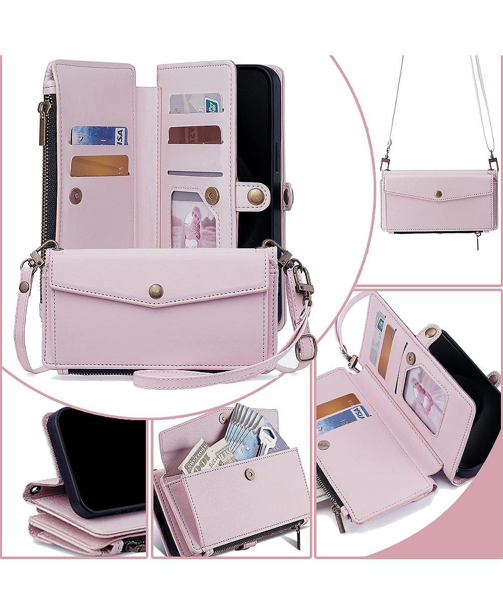 Artudatech Removable Wrist and Crossbody Straps Wallet Case for iPhone 12-17