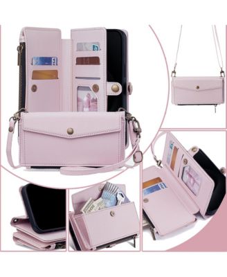 Artudatech Removable Wrist and Crossbody Straps Wallet Case for iPhone 12-17