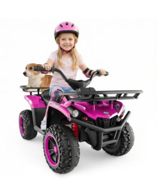 SUGIFT 24V Electric Ride on Quad with LED Headlights, Storage Baskets & 2 Speeds, 66 lbs Capacity, Ages 3+