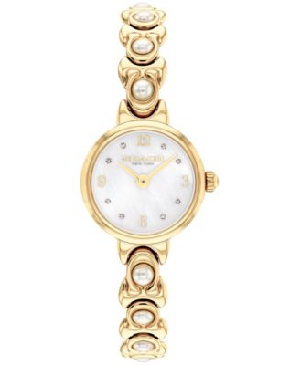 COACH Women's Iris Quartz Gold-Tone Stainless Steel Bracelet Watch 22.5mm